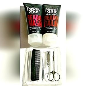 NEW! 6PC Beard Box! Men Grooming Gift Set Comb Scissor Tweezer Clipper Wash Balm